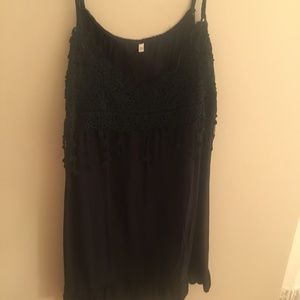 Black spaghetti strap tunic